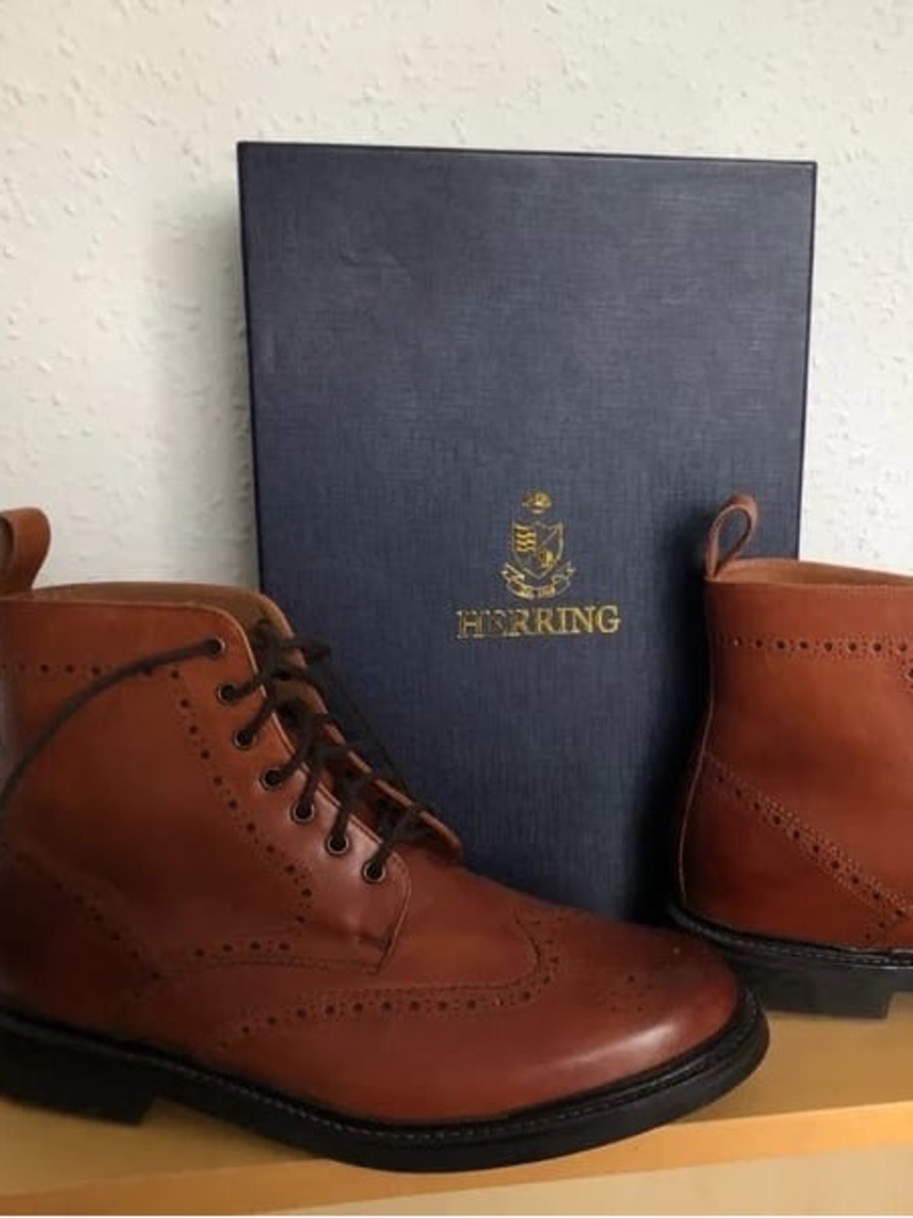 Men's Brown Leather Brogue Boots